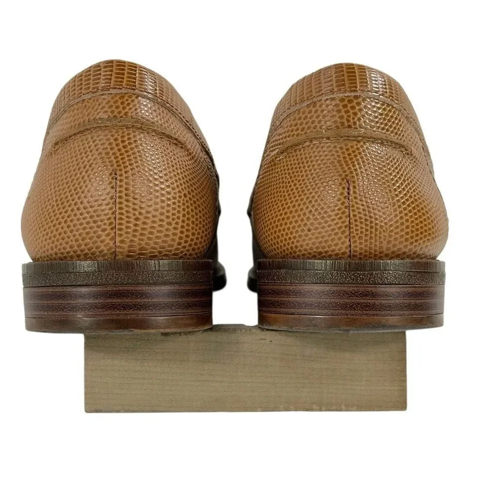 Brioso Frisco Lizard Embossed Leather Loafers Women’s Size 8.5